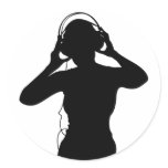Girl with Headphones Sticker Sheet