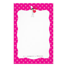 Girl with Hearts Motif - Personalized Stationery