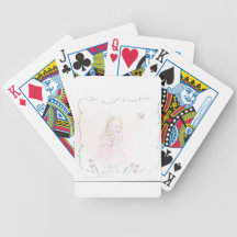 Girl with Kitten Playing Cards