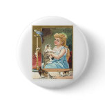 Girl with kittens buttons