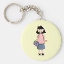 Girl With Lunchbox Keychain