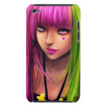 Girl with Pink Hair iPod Case-Mate Cases