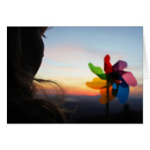 Girl with Pinwheel Greeting Cards