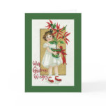 Girl with Poinsettia Christmas Card - art inside