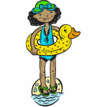 Girl with Pool Toy Cut Out