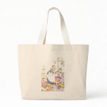 Girl with Rake and Watering Can in Flower Garden bags