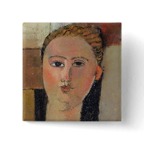 Girl with red hair, 1915 pinback button