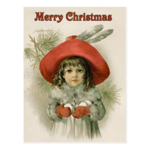 Girl with Snowballs Post Card