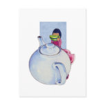 Girl with Tea Postcard