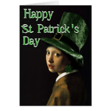 Girl With The Shamrock Earring (Irish Pearl) Card