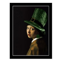 Girl With The Shamrock Earring (Irish Pearl) Post Cards