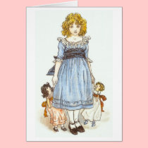 Girl With Two Dolls, Greeting Card cards