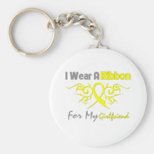 Girlfriend - I Wear A Yellow Ribbon Military Suppo Keychains