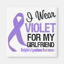 Girlfriend Violet Ribbon Hodgkins Lymphoma Magnet
