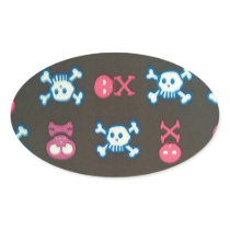 Girlie Punk Oval Stickers