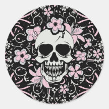 Girlie Vintage Skull Sticker