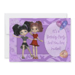 Girls 10th Birthday Party Invitation, Purple