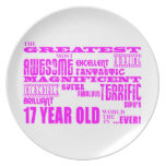 Girls 17th Birthdays : Pink Greatest 17 Year Old Plate
