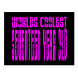 Girls 17th Birthdays Pink Worlds Coolest Seventeen Post Cards