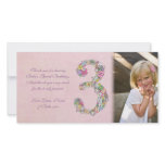 Girls 3rd Birthday Thank You Photo Card photo cards