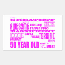 Girls 50th Birthdays Pink : Greatest Fifty Sticker