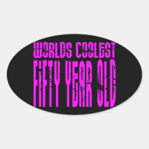 Girls 50th Birthdays Pink Worlds Coolest Fifty Sticker