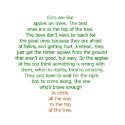 "Girls Are Like Apples"  Baby Doll T-Shirt