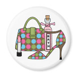 Girls Bags and Shoes Three Refrigerator Magnet