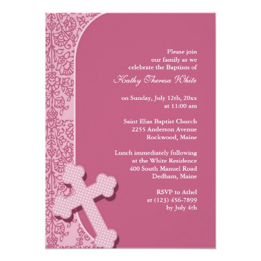Girl's Baptism Invitation