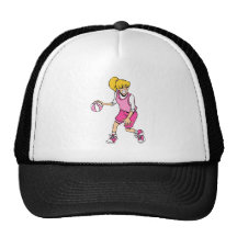 Girls basketball player trucker hat