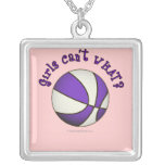 Girls Basketball - White/Purple Custom Jewelry