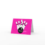 Girls Bowling Thank You Note Card
