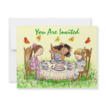 GIRLS & BUTTERFLIES TEA PARTY INVITE ~EZ2CUSTOMIZE invitations