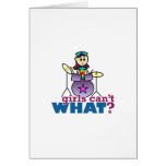 Girls Can't WHAT? Drummer Girl Logo Greeting Card