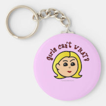 Girls Can't WHAT? Logo Head-Blonde Key Chains