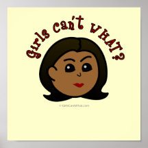 Girls Can't WHAT? Logo Head-Dark Poster