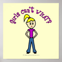 Girls Can't WHAT? Logo-Light Girl Print