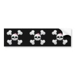 Girl's Cartoon Skull Bumper Sticker