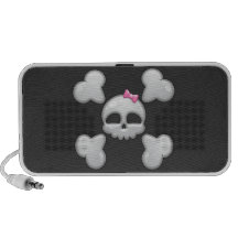Girls Cartoon Skull with Pink Bow Notebook Speaker