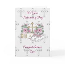 Girls Christening Shoes Cards