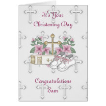 Girls Christening Shoes Cards