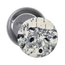Girl's day by Nishikawa, Sukenobu Ukiyoe Buttons