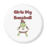 Girls Dig Baseball Fridge Magnets