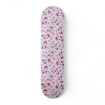 Girls Floral Pattern Pink Skateboard