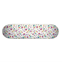 Girls Floral Pattern White Skateboard