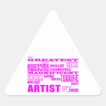 Girls Funny Cool Artists Birthdays : Pink Greatest Triangle Sticker