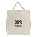 GIRLS GIRLS GIRLS embroidered bags