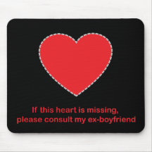 Girls Heart Missing Mouse Mats