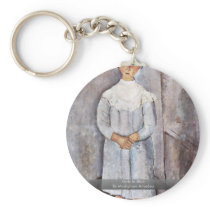 Girls In Blue By Modigliani Amedeo Key Chains
