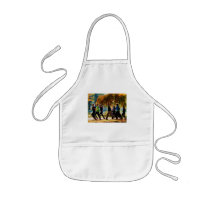 Girls Jogging On an Autumn Day Apron